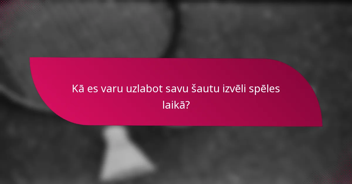 Kā es varu uzlabot savu šautu izvēli spēles laikā?