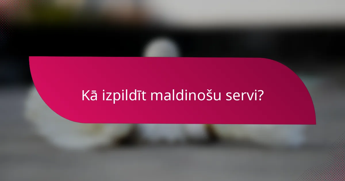 Kā izpildīt maldinošu servi?