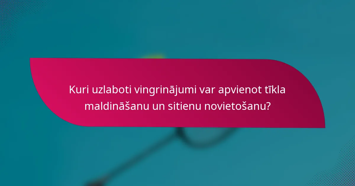 Kuri uzlaboti vingrinājumi var apvienot tīkla maldināšanu un sitienu novietošanu?